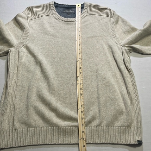Eddie Bauer  Men’s XL Crew Neck Pullover Sweater Ivory. Pre-Owned. - Picture 4 of 6